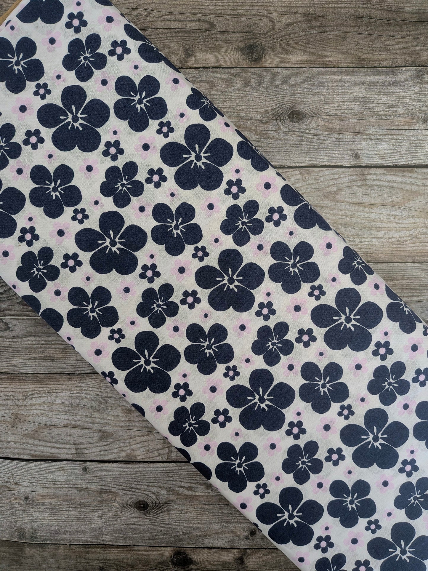 Hawaiian Floral on White Cotton