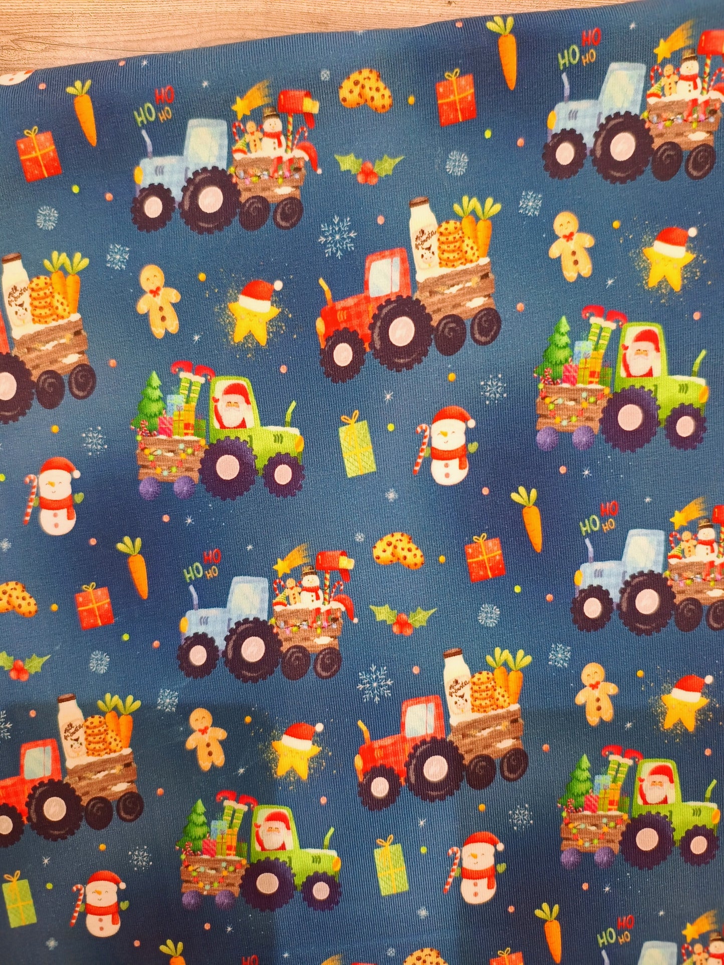 Santa's Tractor Cotton Jersey