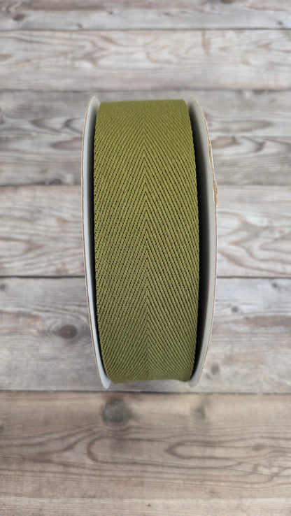 Moss Green Herringbone Webbing 38mm
