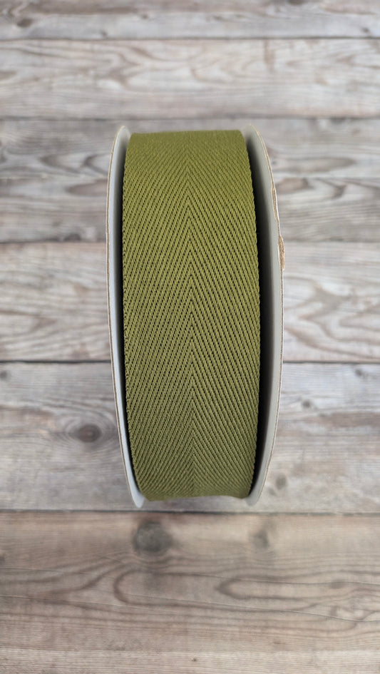 Moss Green Herringbone Webbing 38mm