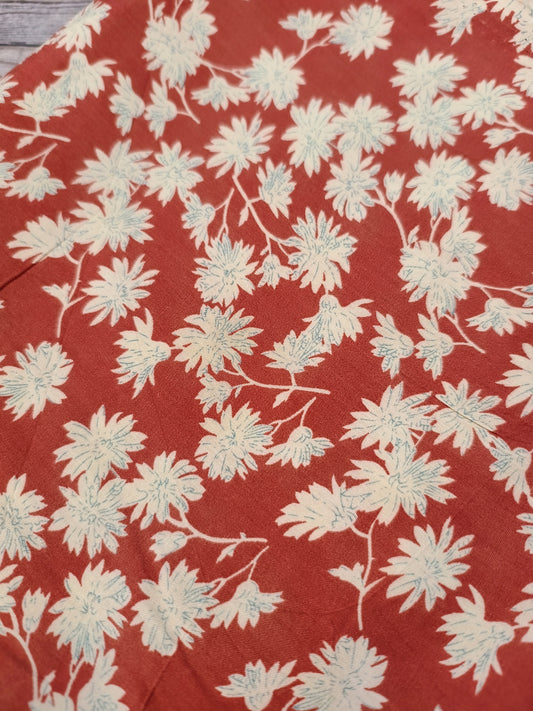 Floral on Rust Viscose