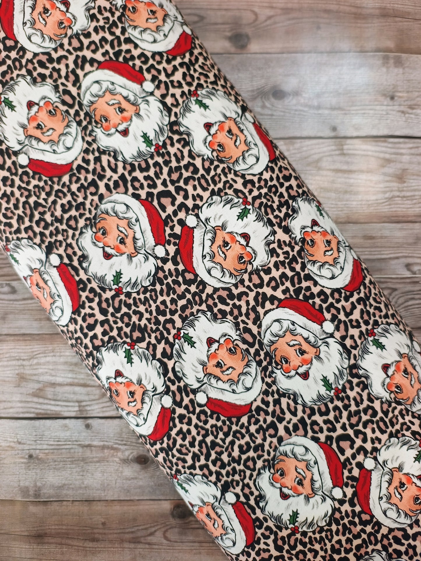 Santa Leopard Print French Terry