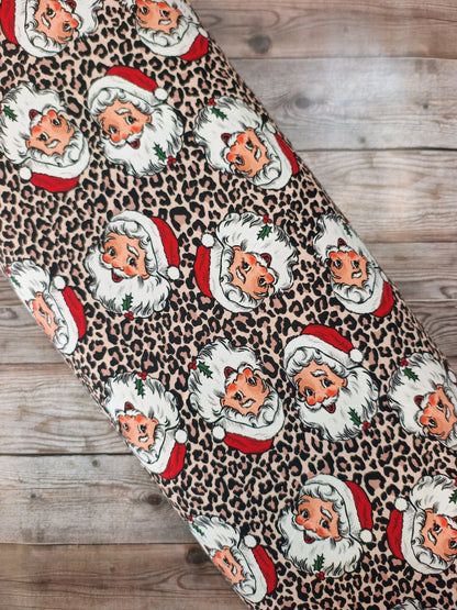Santa Leopard Print French Terry