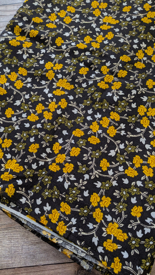Yellow Floral Crepe Viscose Bundles