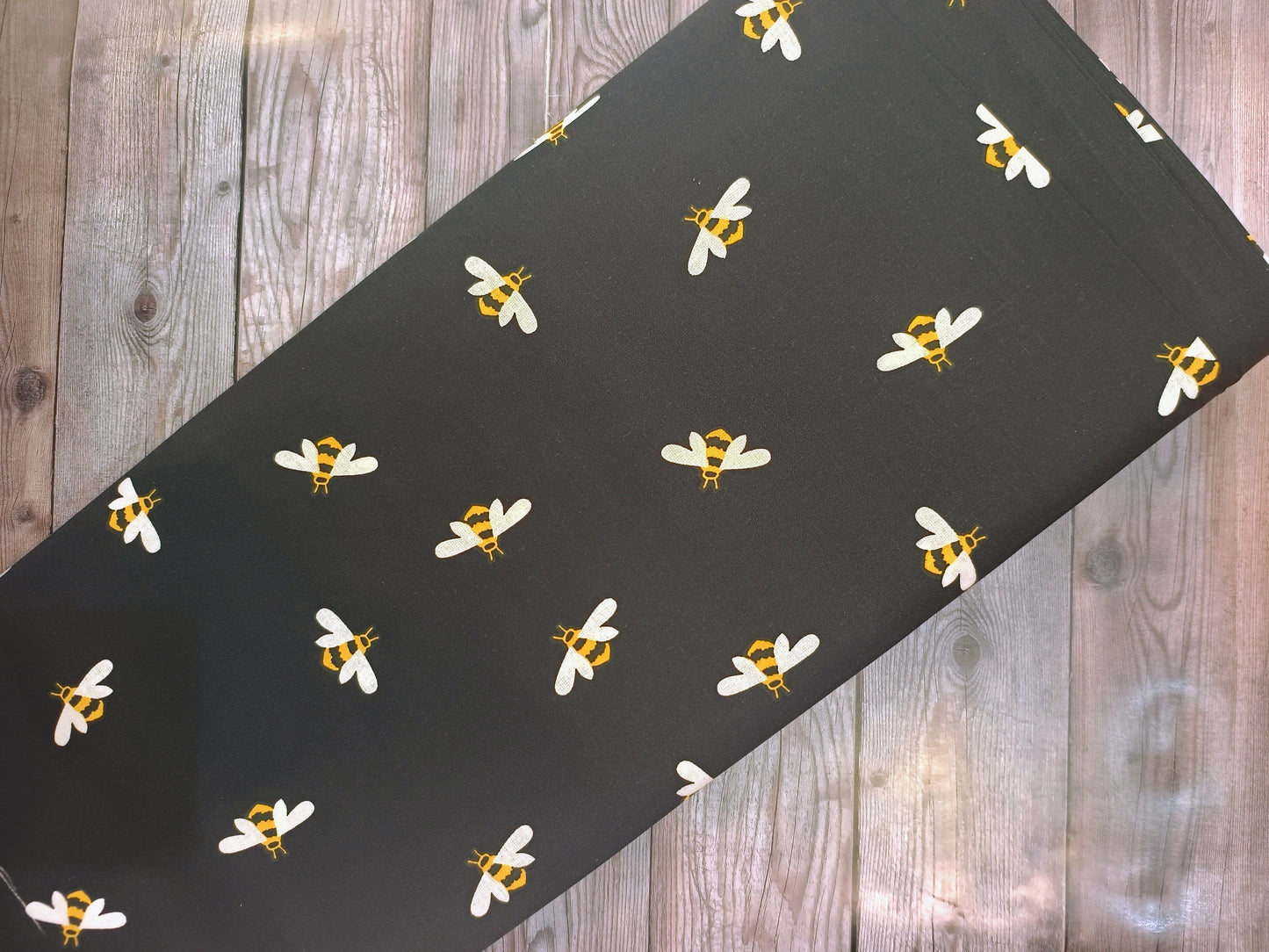 Bumble Bees on Black Cotton