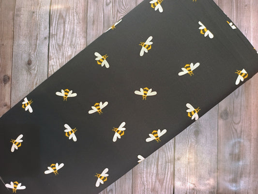 Bumble Bees on Black Cotton