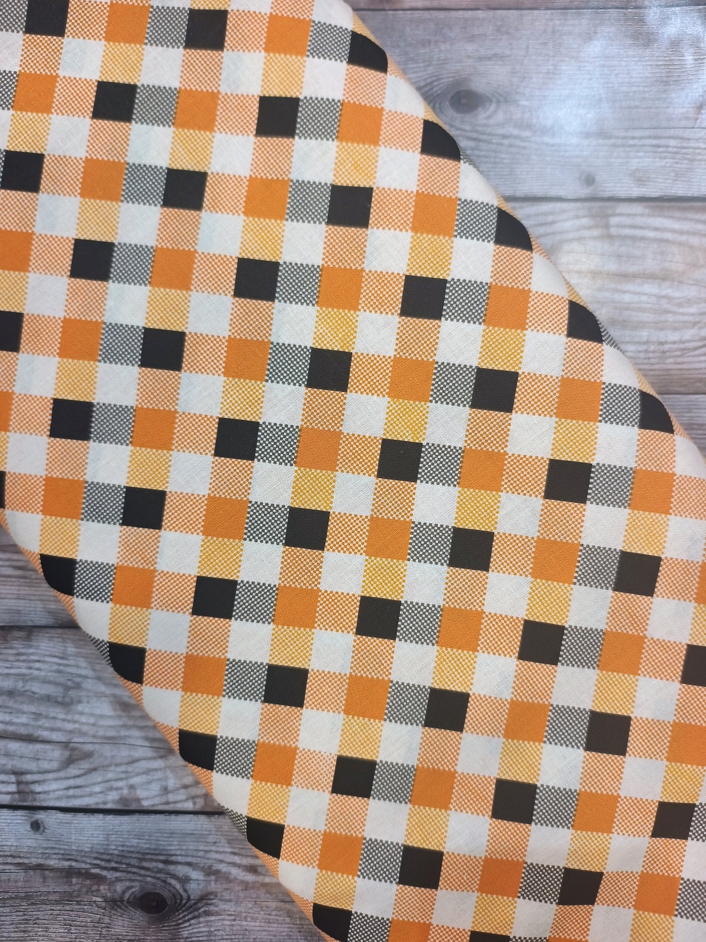 Orange & White Checked Cotton