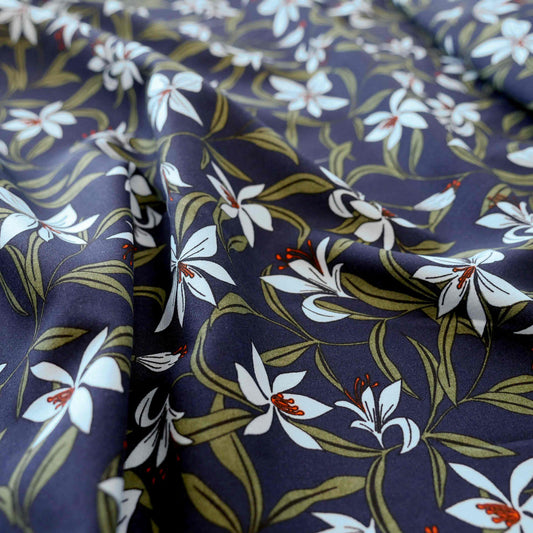 Navy Blue Lily Viscose