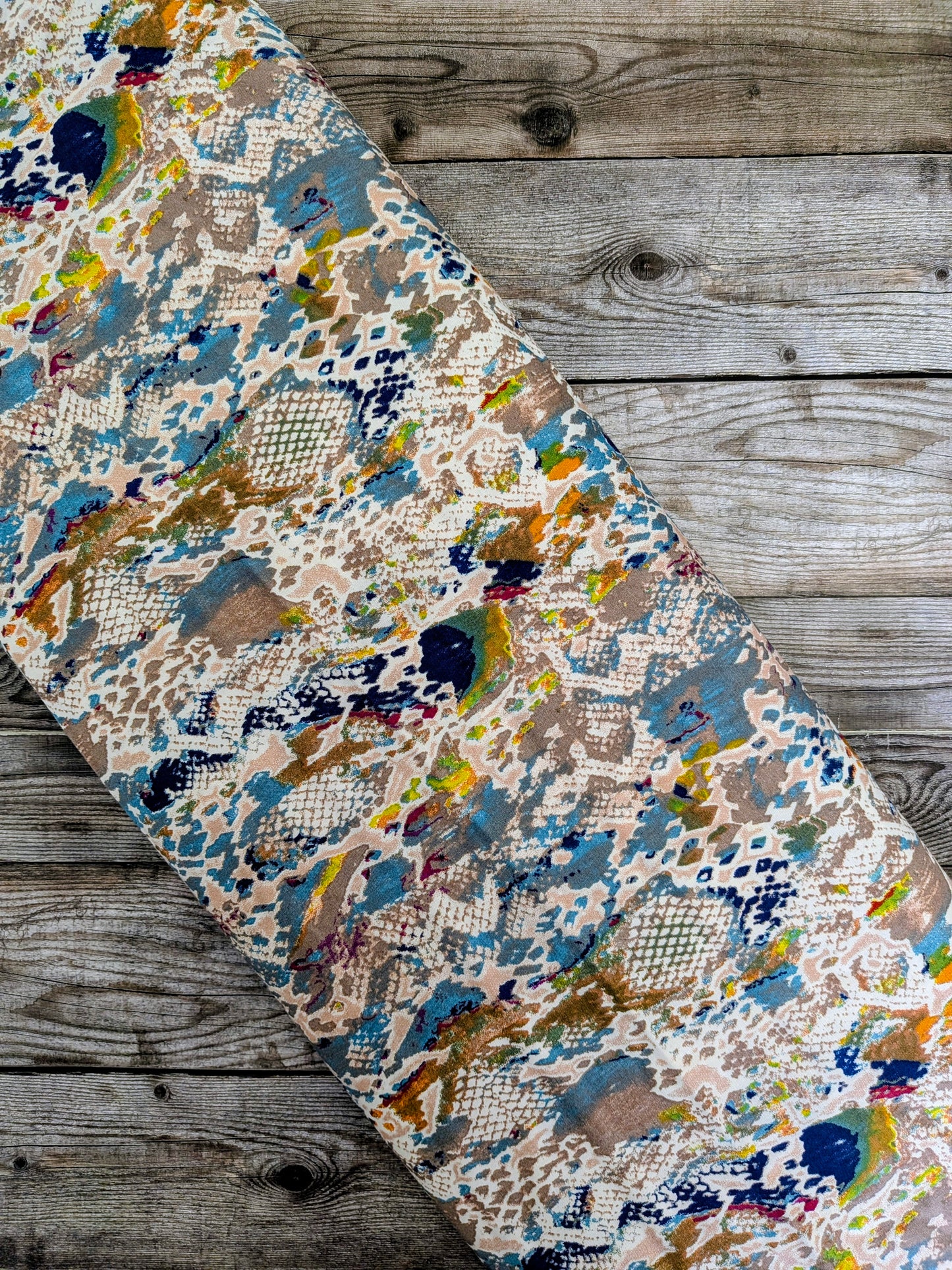 Rainbow Snakeskin Print Viscose