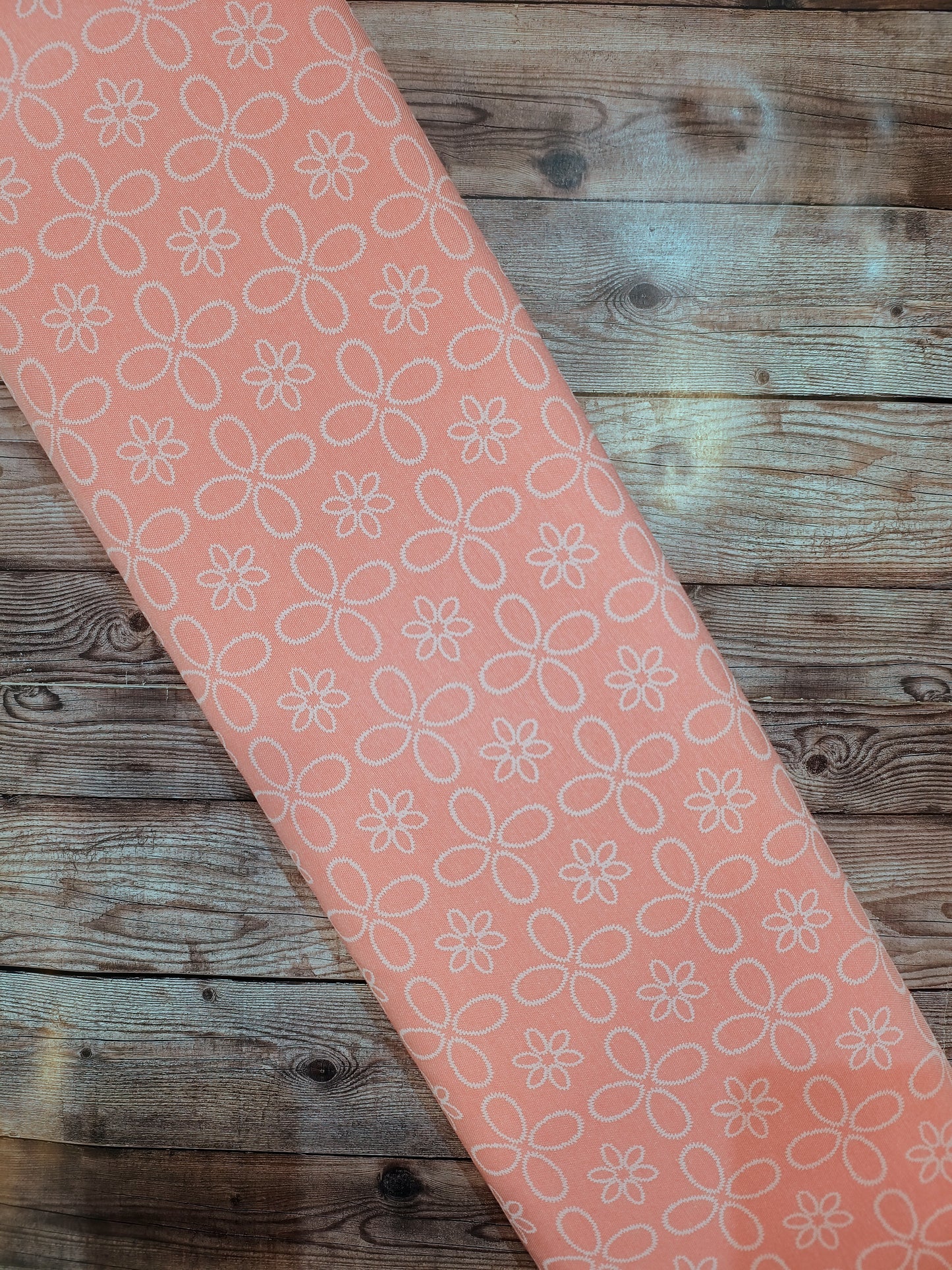 Floral Stitch Look Cotton Blend Peach