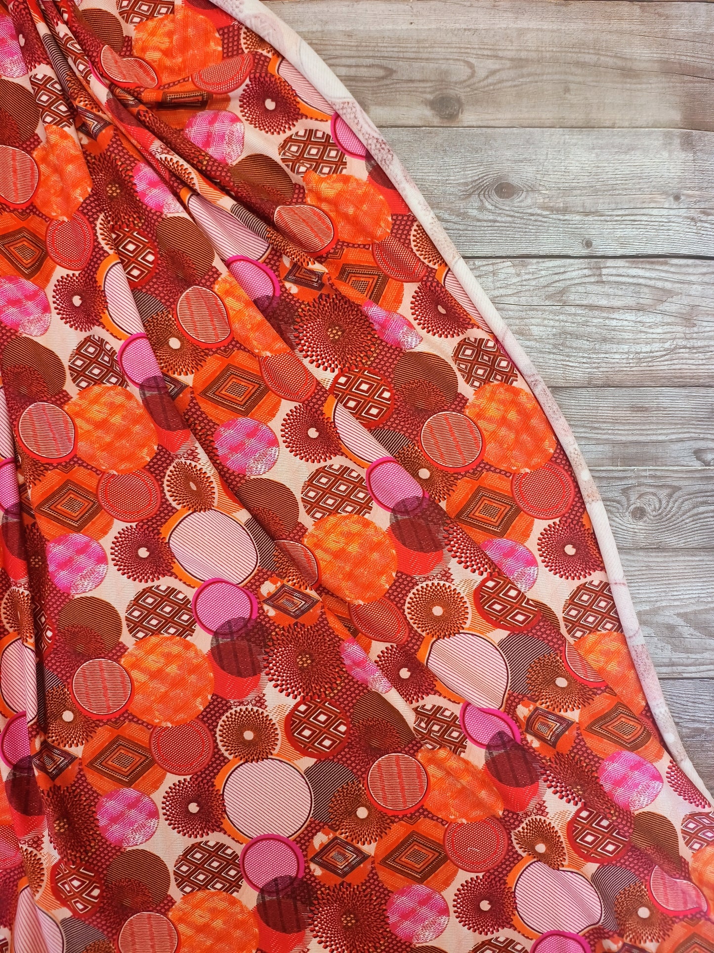 Retro Geometric Print Viscose Jersey