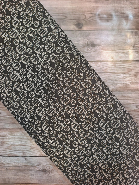 Pumpkins on Black Cotton