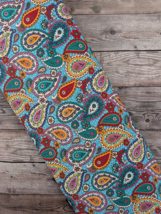 Colourful Paisley Needlecord Corduroy
