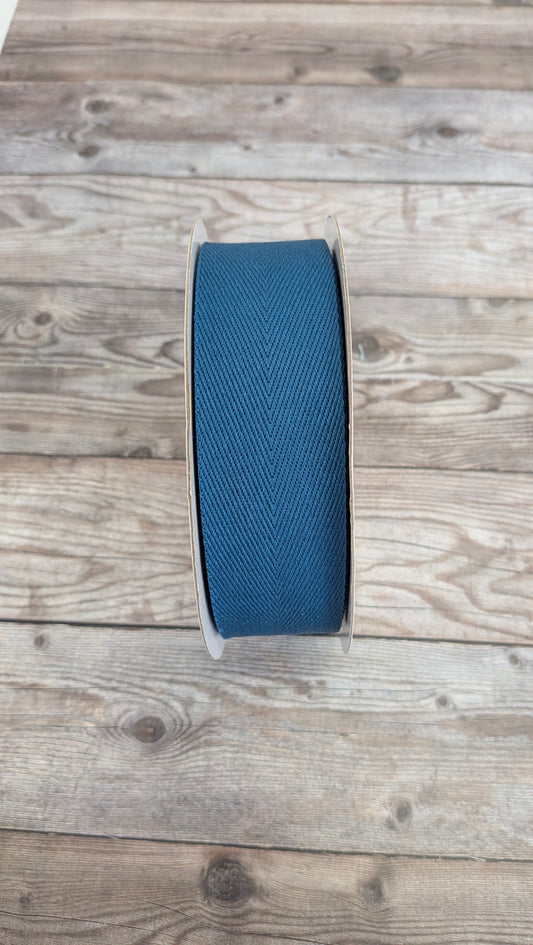 Teal Herringbone Webbing 38mm