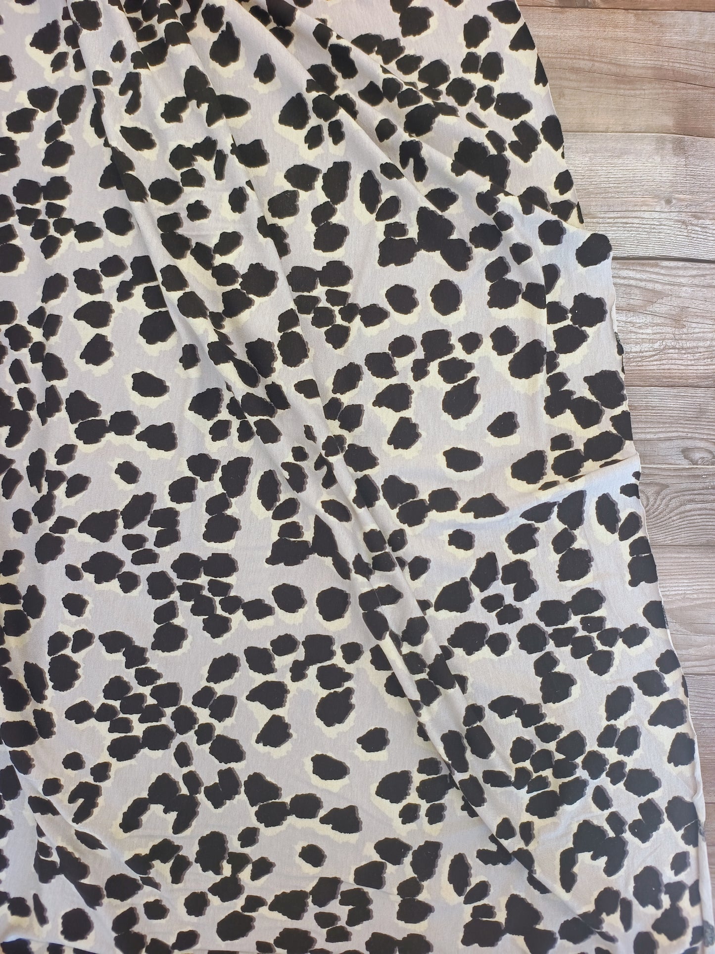 Silver Leopard Print Viscose Jersey