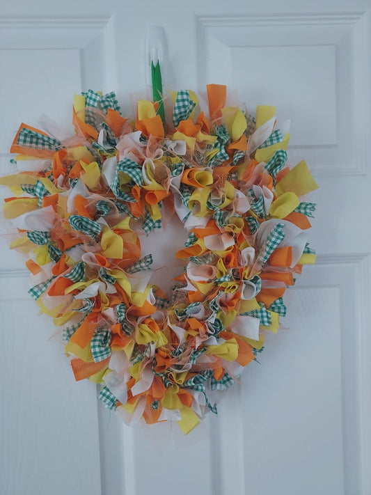 Spring Heart Rag Wreath Kit