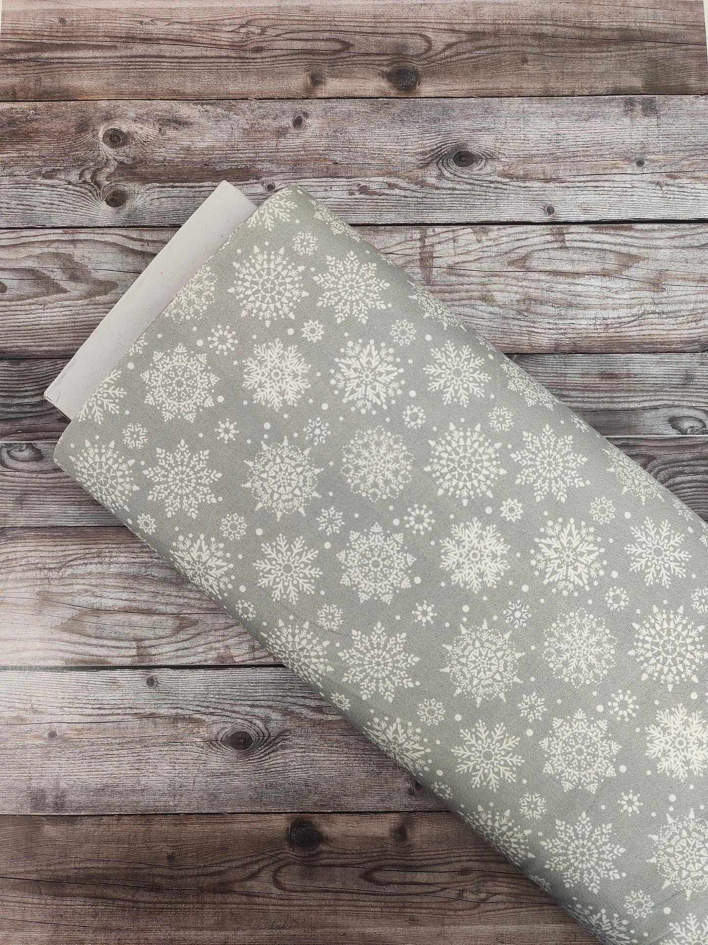 Silver Snowflakes Christmas Cotton