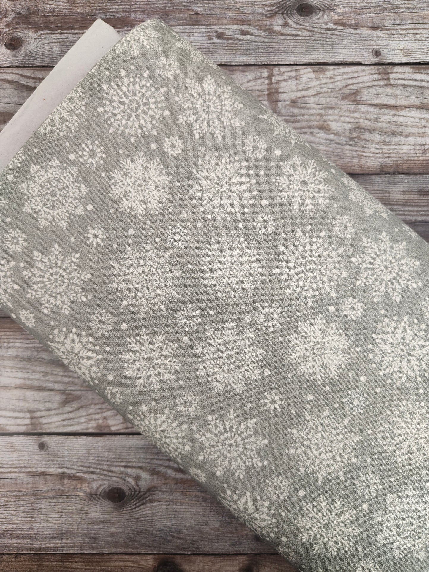 Silver Snowflakes Christmas Cotton