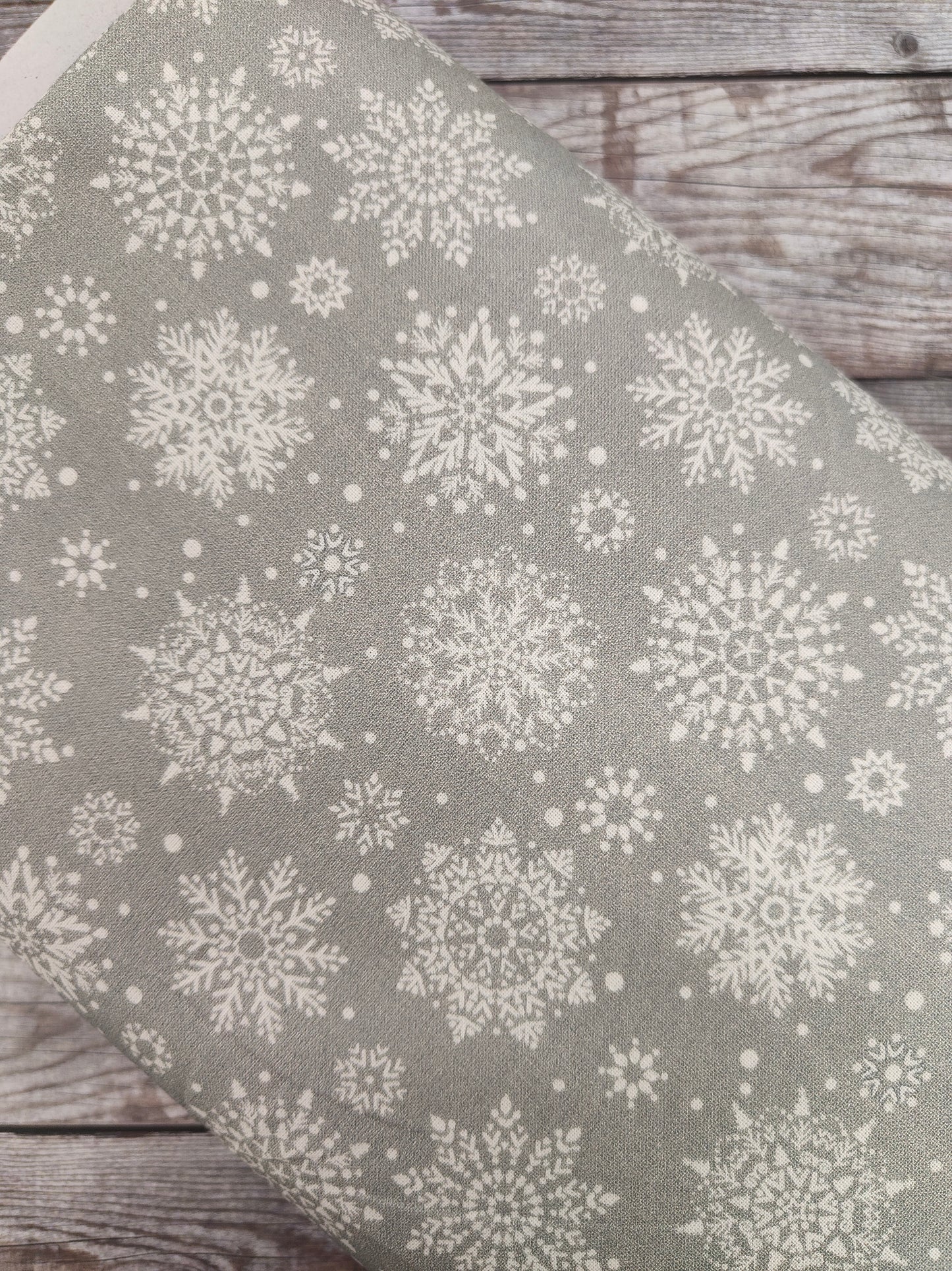 Silver Snowflakes Christmas Cotton