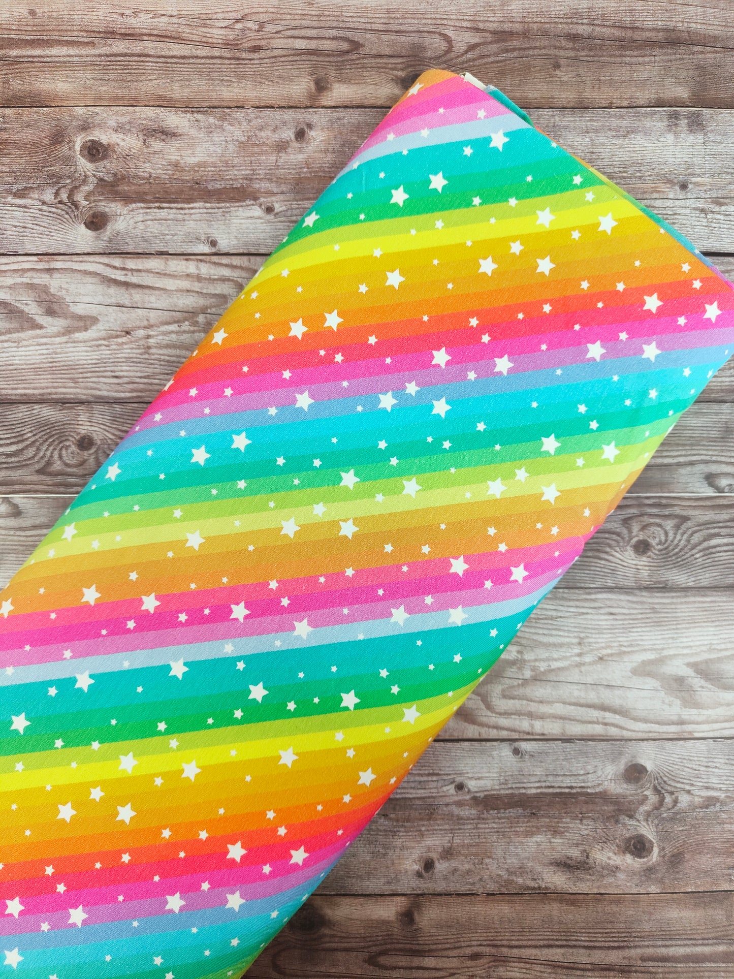 Rainbow Stars Cotton Jersey