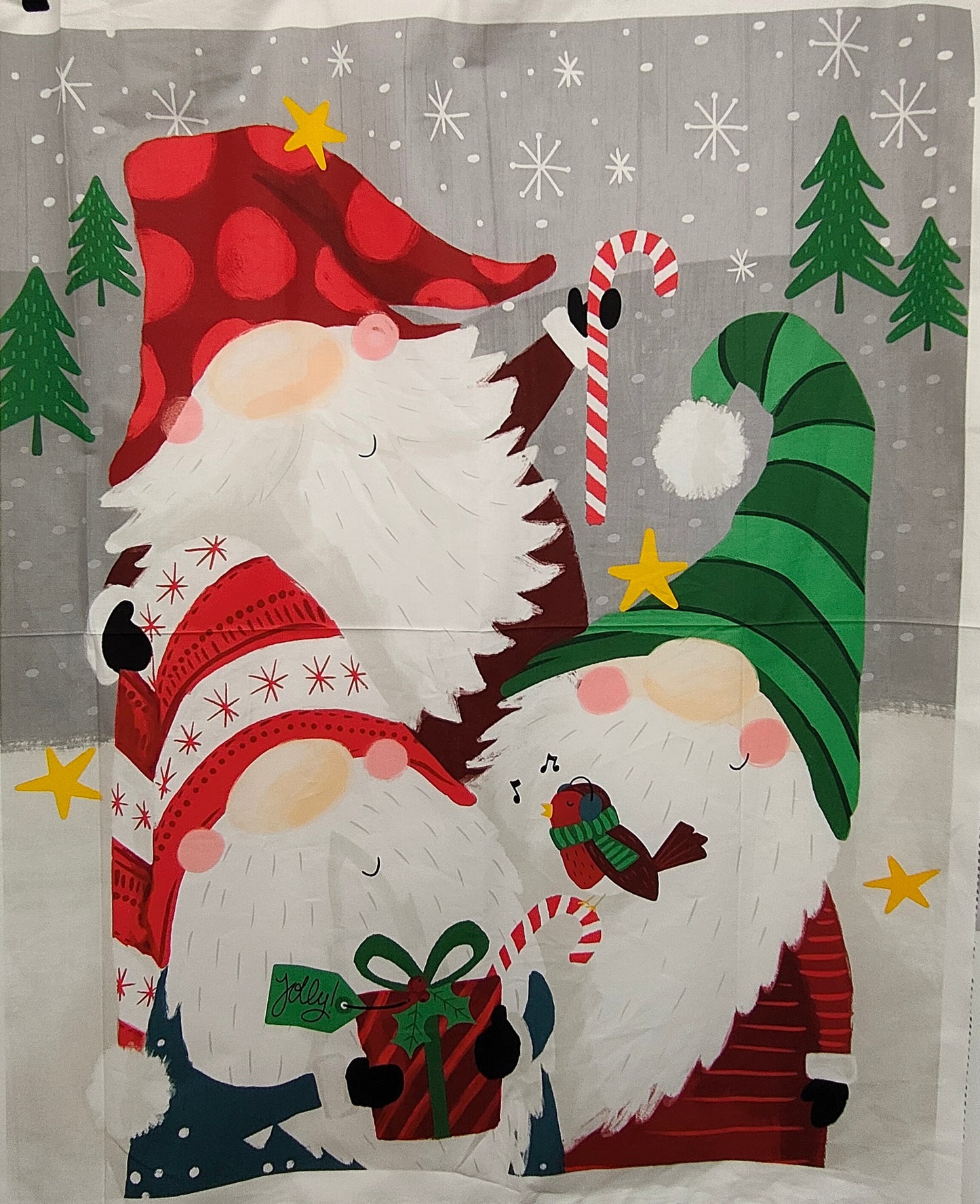 100% Cotton Gnome for Christmas Panel