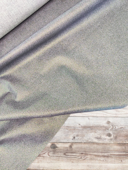 Silver Iridescent Glitter 100% Cotton