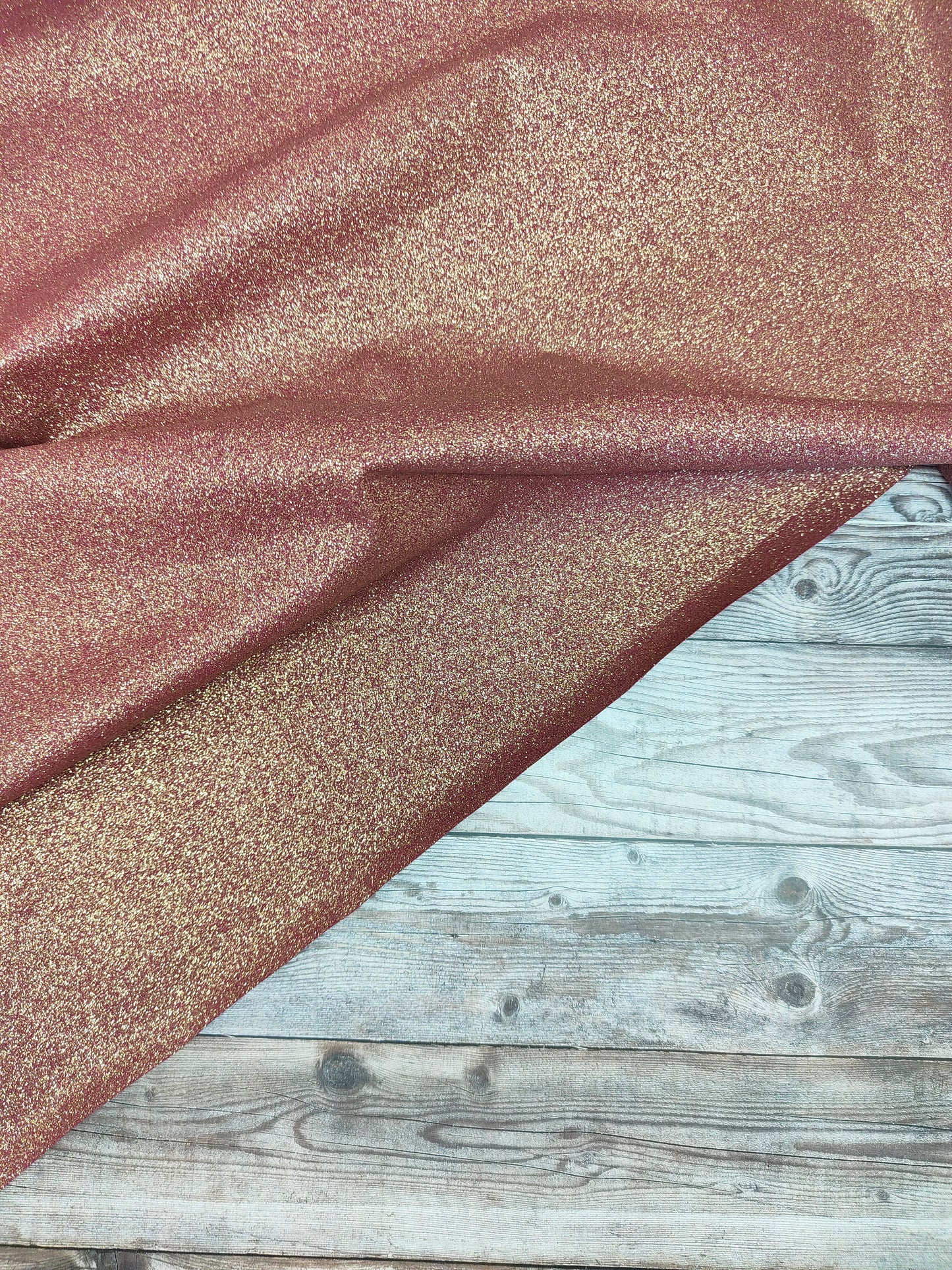 Burgundy Gold Glitter 100% Cotton