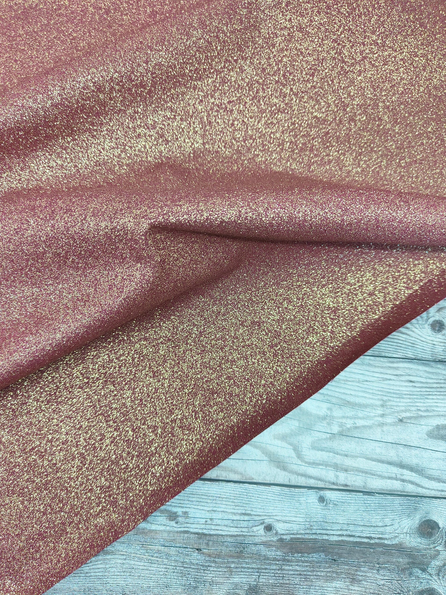 Burgundy Gold Glitter 100% Cotton