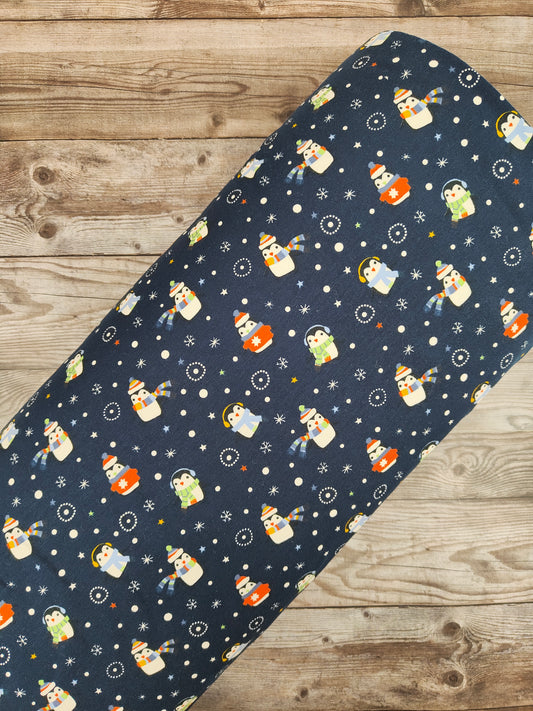 Festive Penguin Cotton Jersey