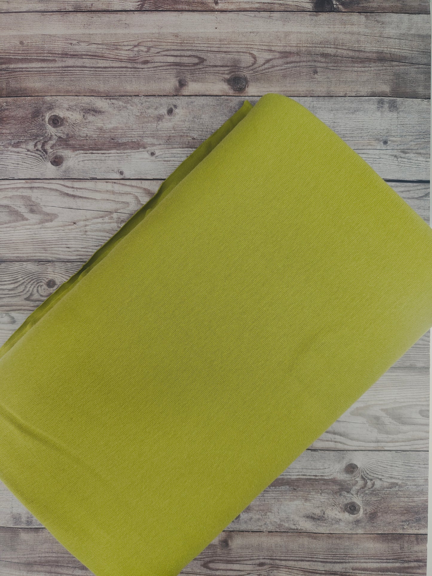 GOTS Lime Green Tubular Cotton Ribbing Jersey