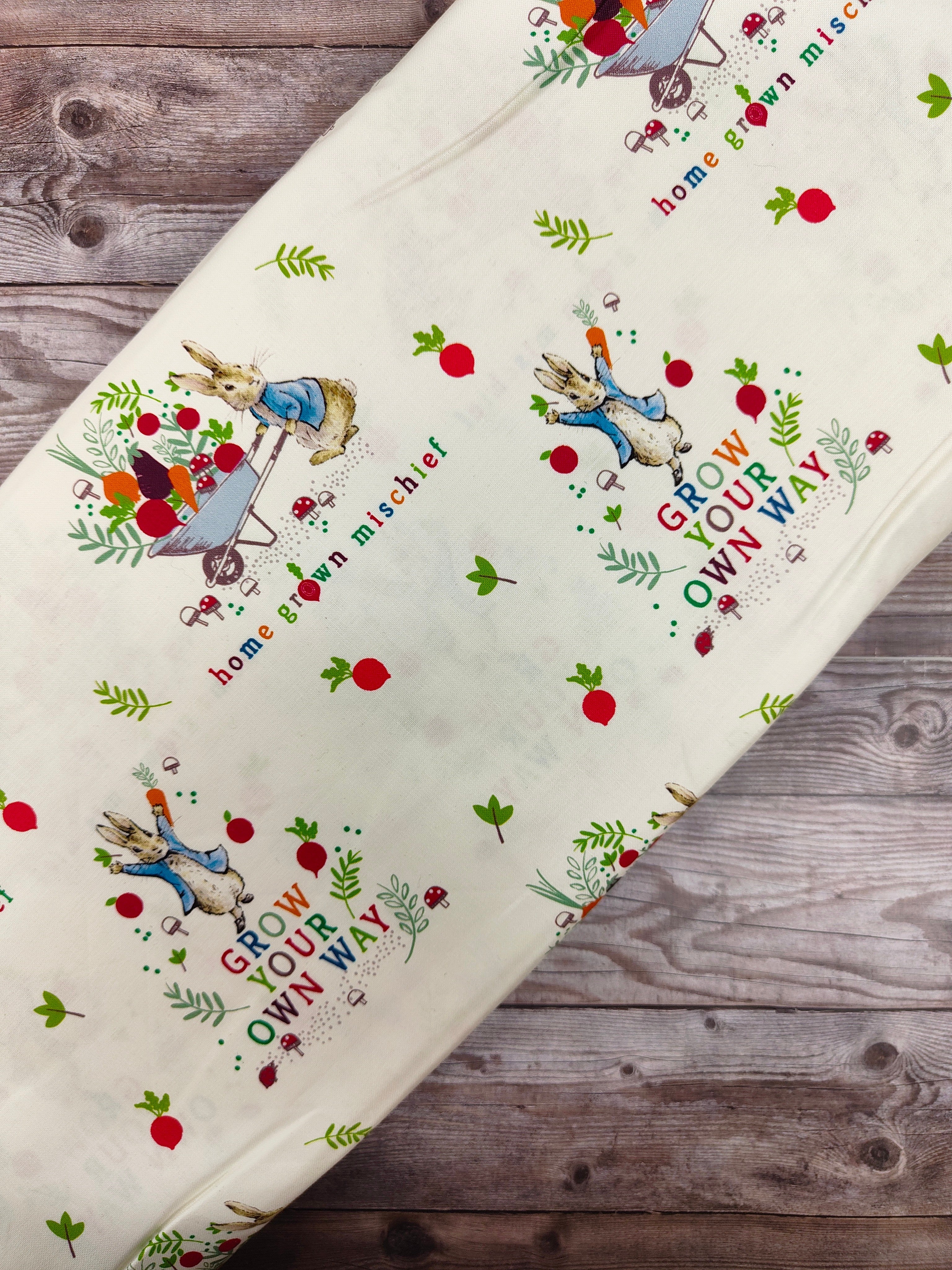 Peter Rabbit Grow Your Own Way Cotton – Fab Fabric