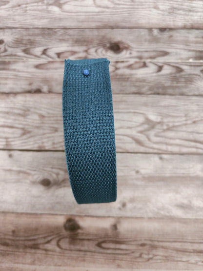 Steel Blue Cotton Basket Weave Webbing 30mm