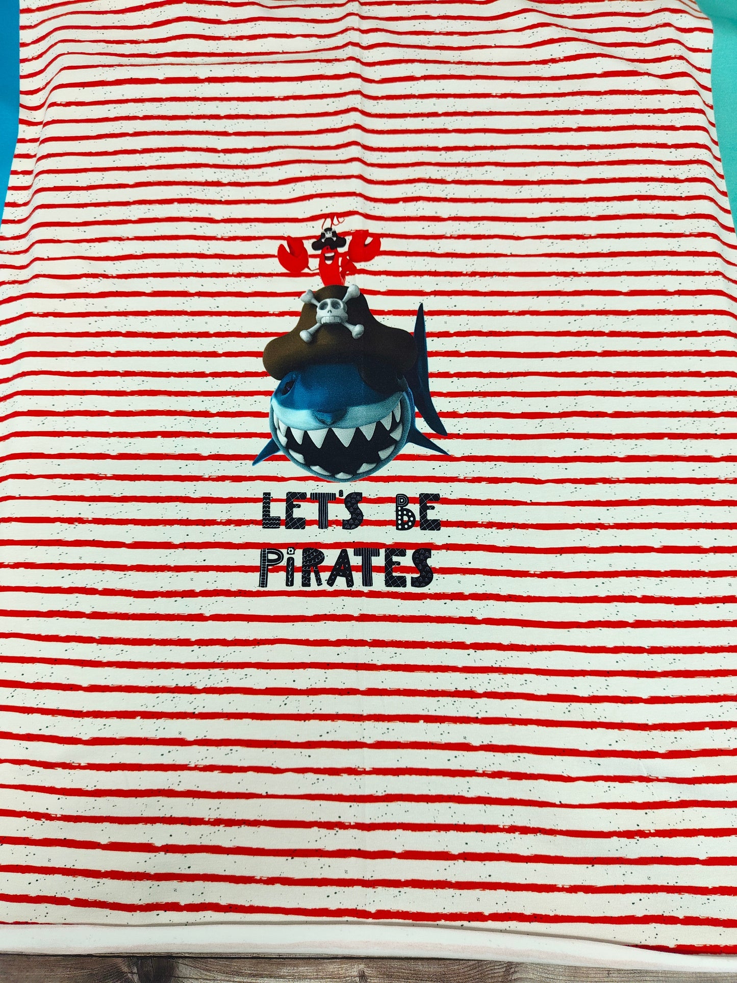 Lets Be Pirates Cotton Jersey Set of 3 Panels Red