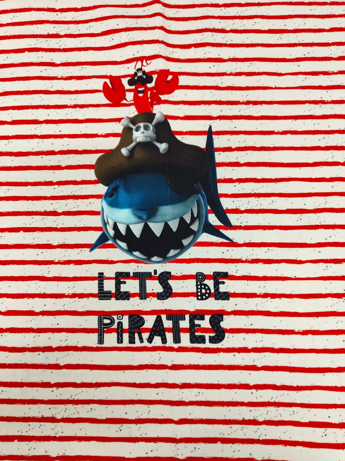 Lets Be Pirates Cotton Jersey Set of 3 Panels Red