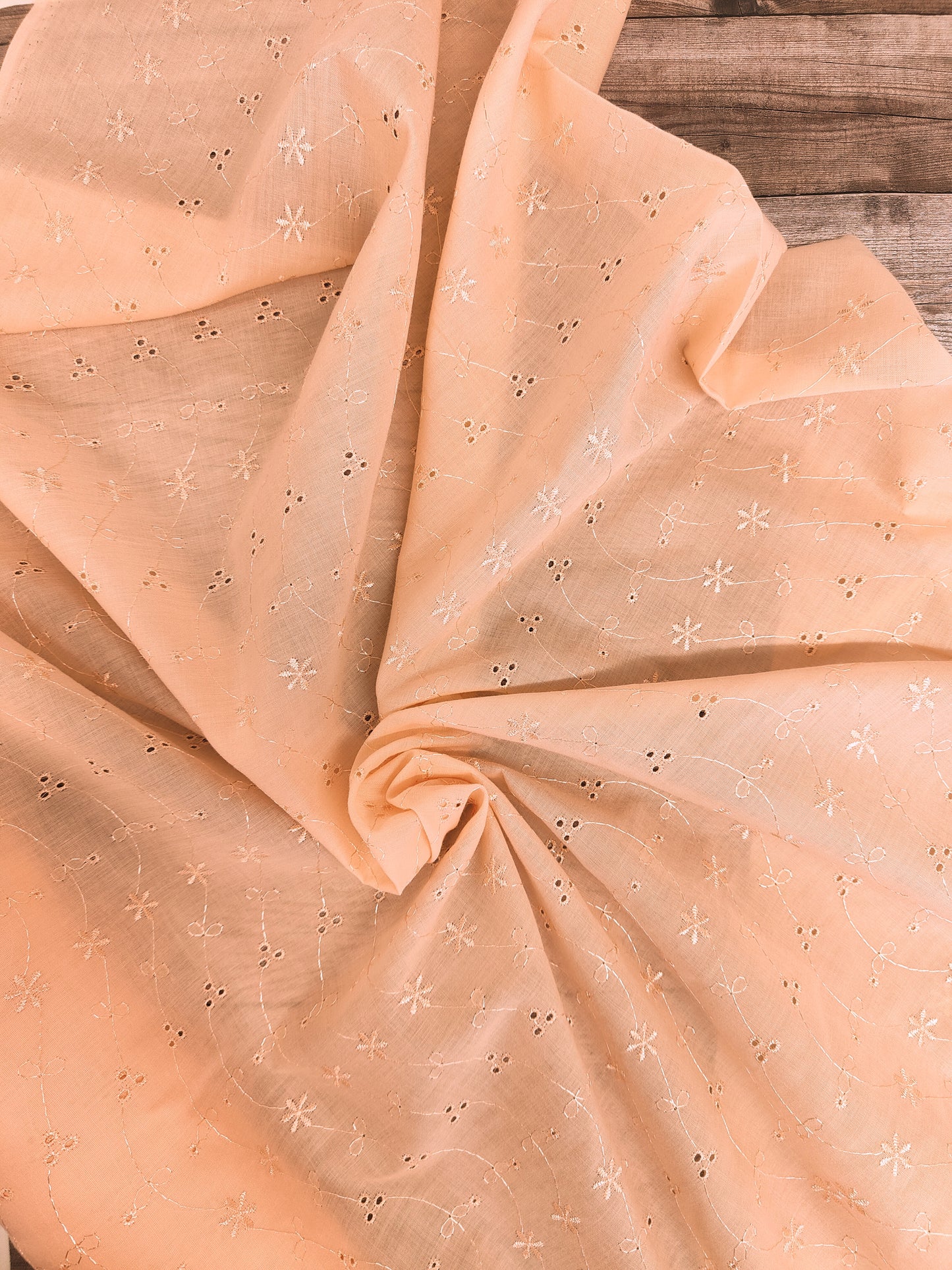 Peach Embroidered Anglaise