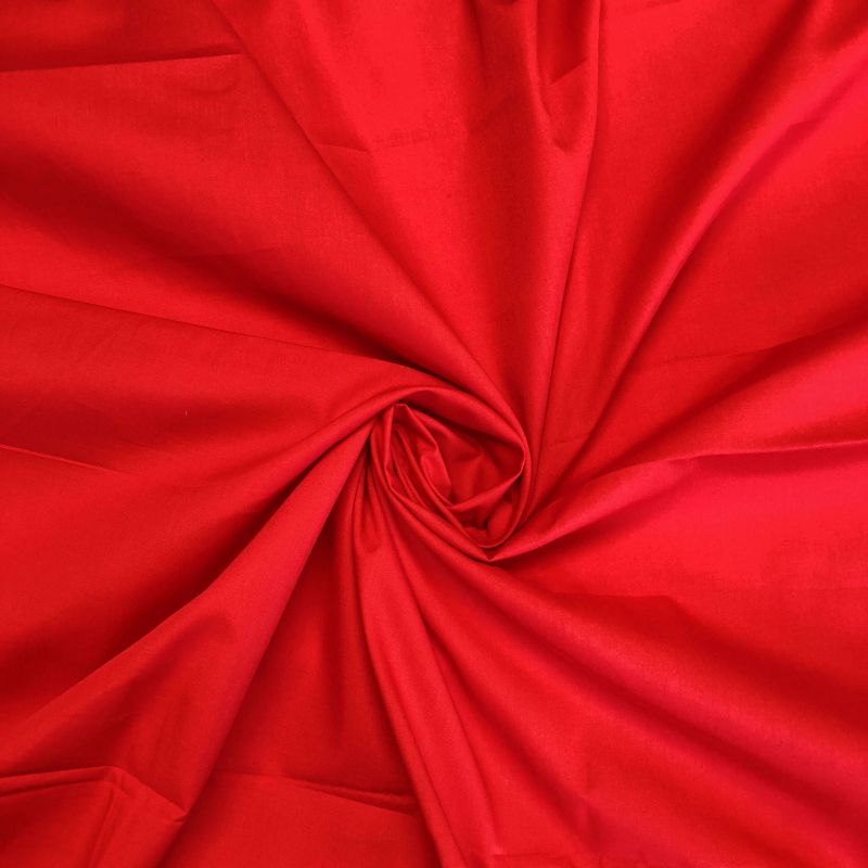 Red Plain Polycotton